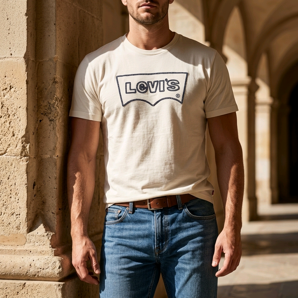T-shirt Levi's Homme - Blanc cassé