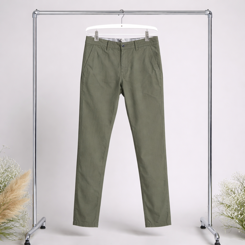 Pantalon Chino Homme Vert Olive  Jack & Jones – Coupe Slim en Coton Éco-responsable