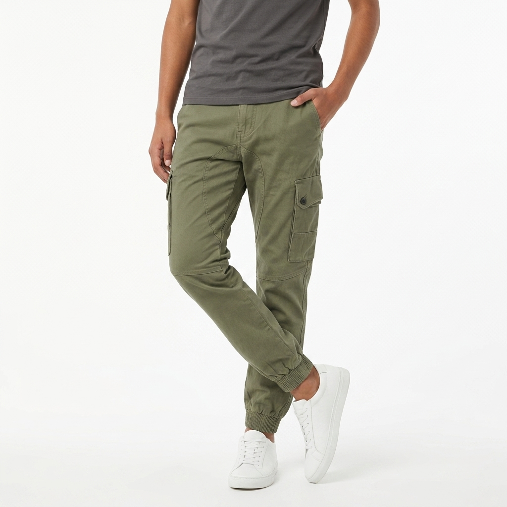Pantalon Cargo Jogger Vert Olive Jack & Jones pour Homme | Style Militaire & Casual