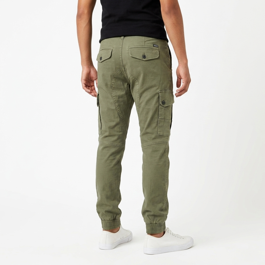 Pantalon Cargo Jogger Vert Olive Jack & Jones pour Homme | Style Militaire & Casual