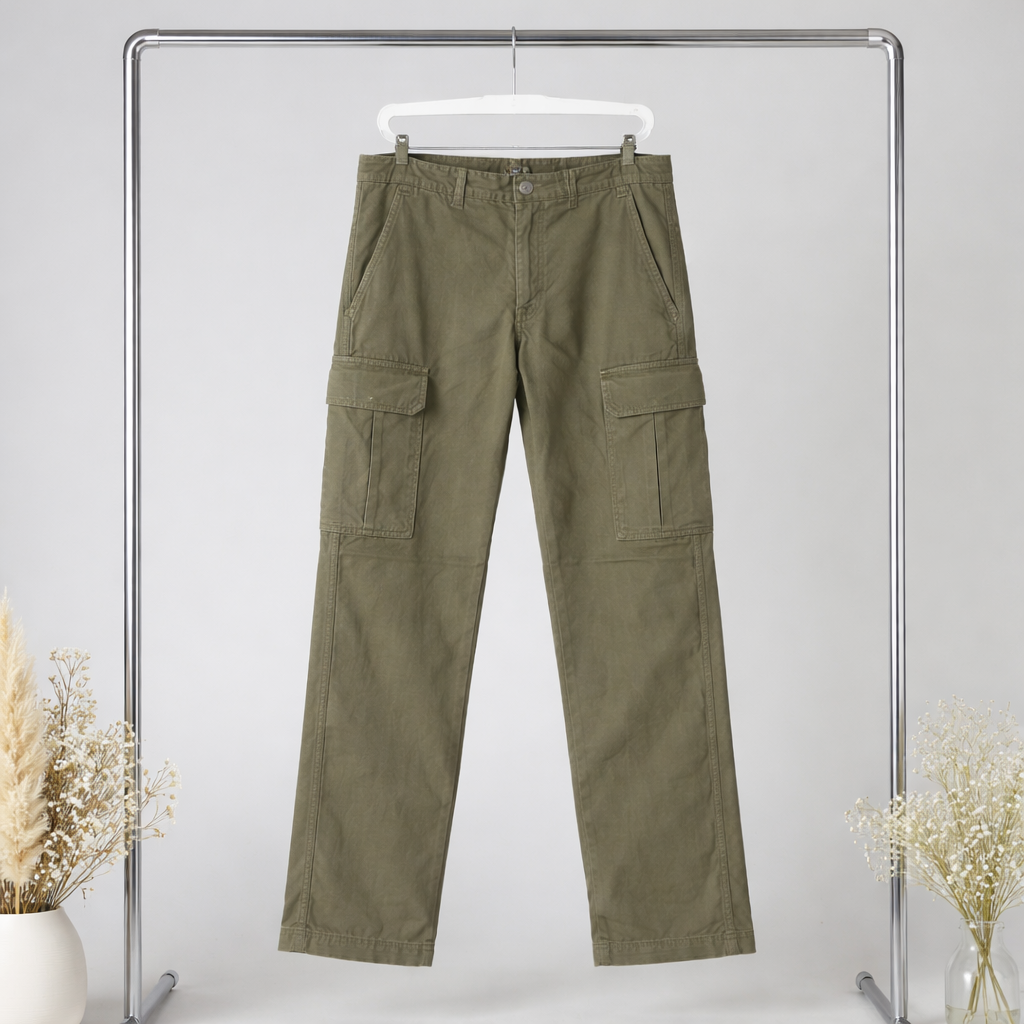 Pantalon Cargo Vert Olive Homme Jack & Jones – Coupe Droite en Coton