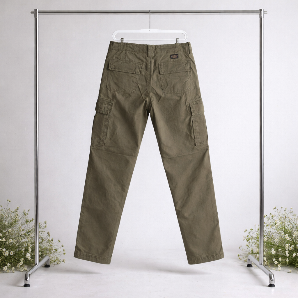 Pantalon Cargo Vert Olive Homme Jack & Jones – Coupe Droite en Coton