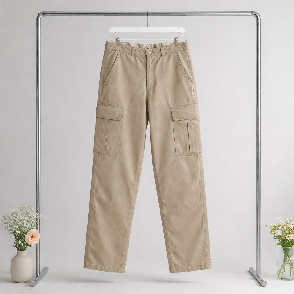 Pantalon Cargo/Baggy Jack & Jones Beige et Marine – Coupe Droite en Coton