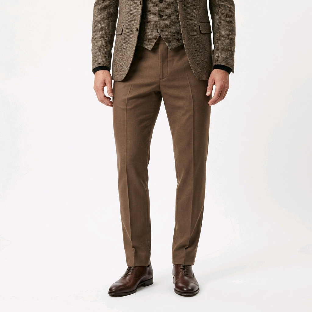 Pantalon de tailleur homme Jack & Jones marron coupe droite