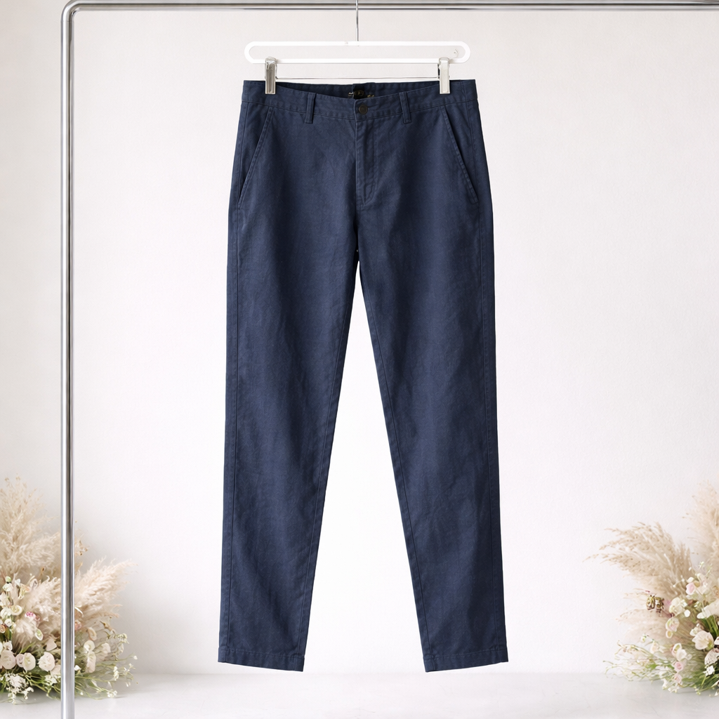 Pantalon Chino en Lin Homme Beige-Marine - Jack & Jones