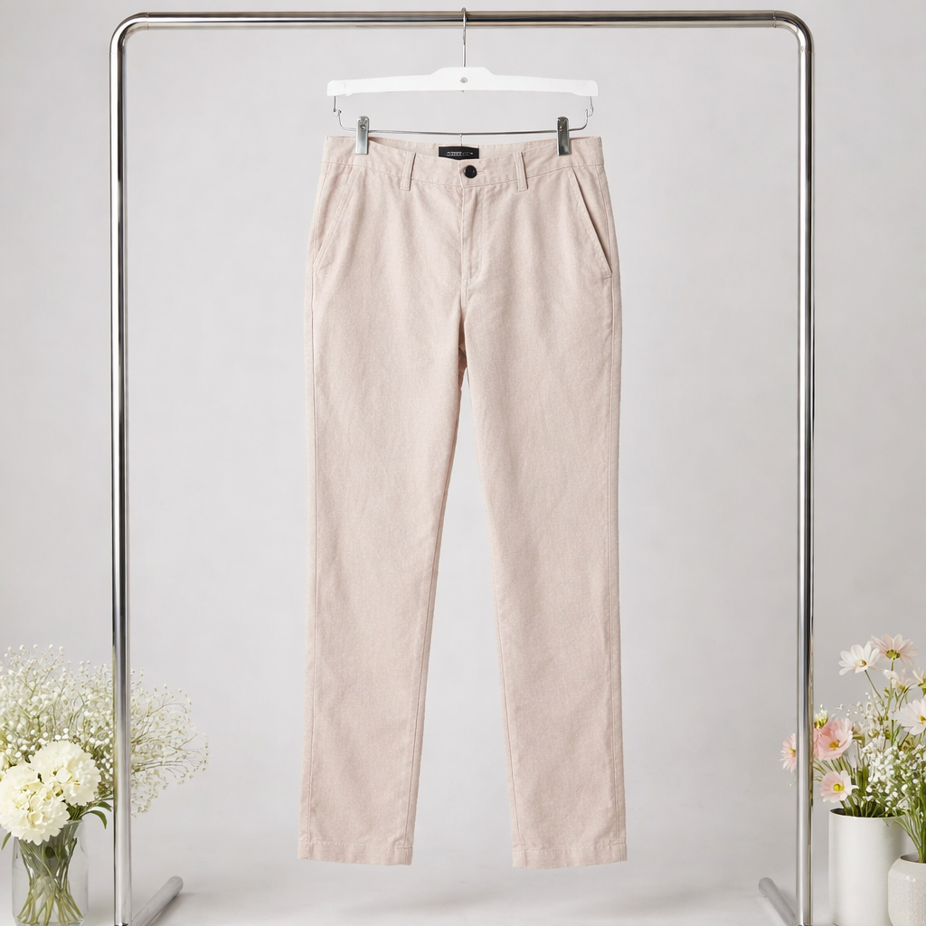 Pantalon Chino en Lin Homme Beige-Marine - Jack & Jones
