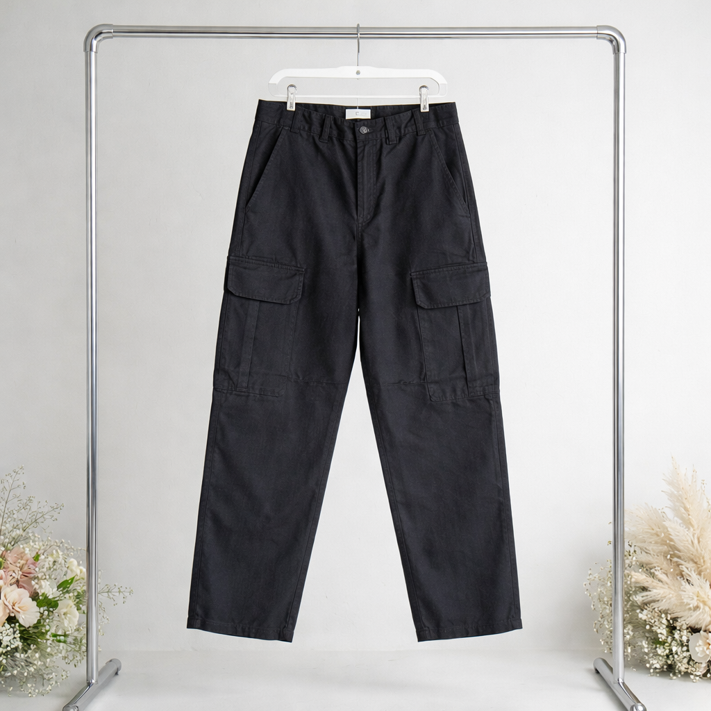 Pantalon Cargo/Baggy Jack & Jones Beige et Marine – Coupe Droite en Coton